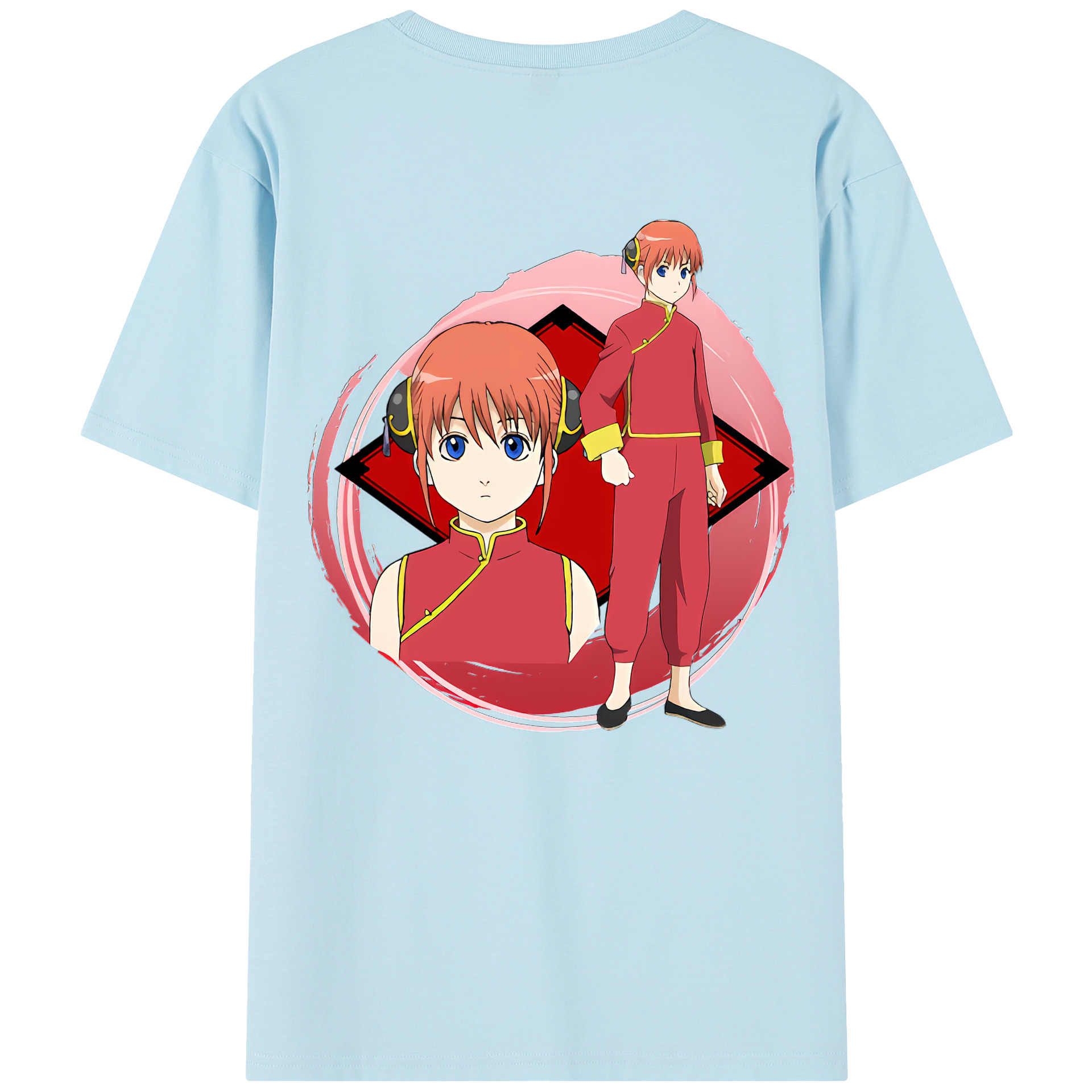 （画像用） ぎんたま 坂田銀時（さかたぎんとき） 神楽 志村新八（しむら しんぱち） GINTAMA Sakata Gintoki Kagura Shimura Shinpachi 綿100％半袖Tシャツ（背面プリント）